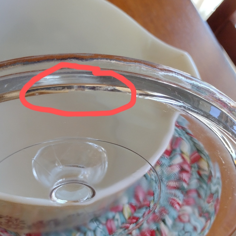 Pyrex Homestead 475-B 2.5L Beige with Brown Scrollwork and with Clear Lid - Picture 9 of 15